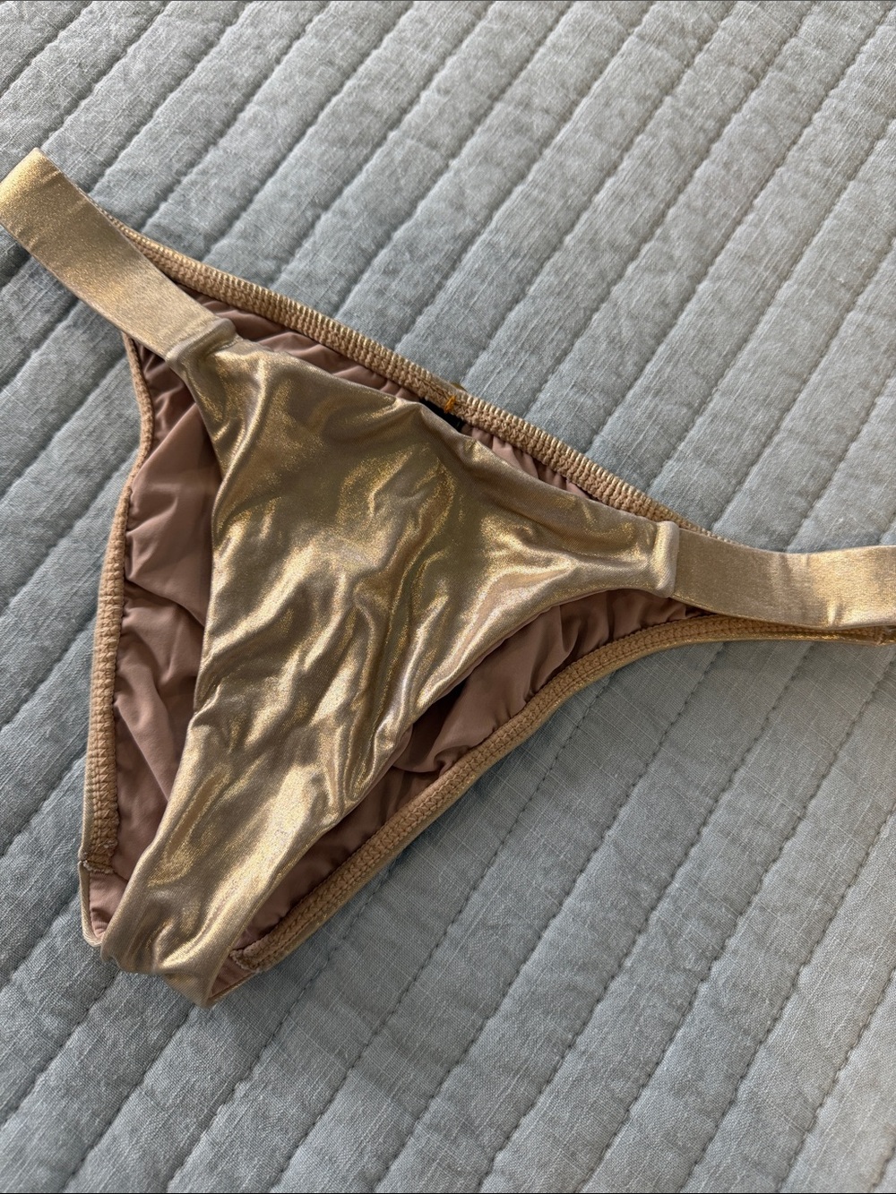 VIX - Gold Metallic Bikini Bottom - Women's Swim